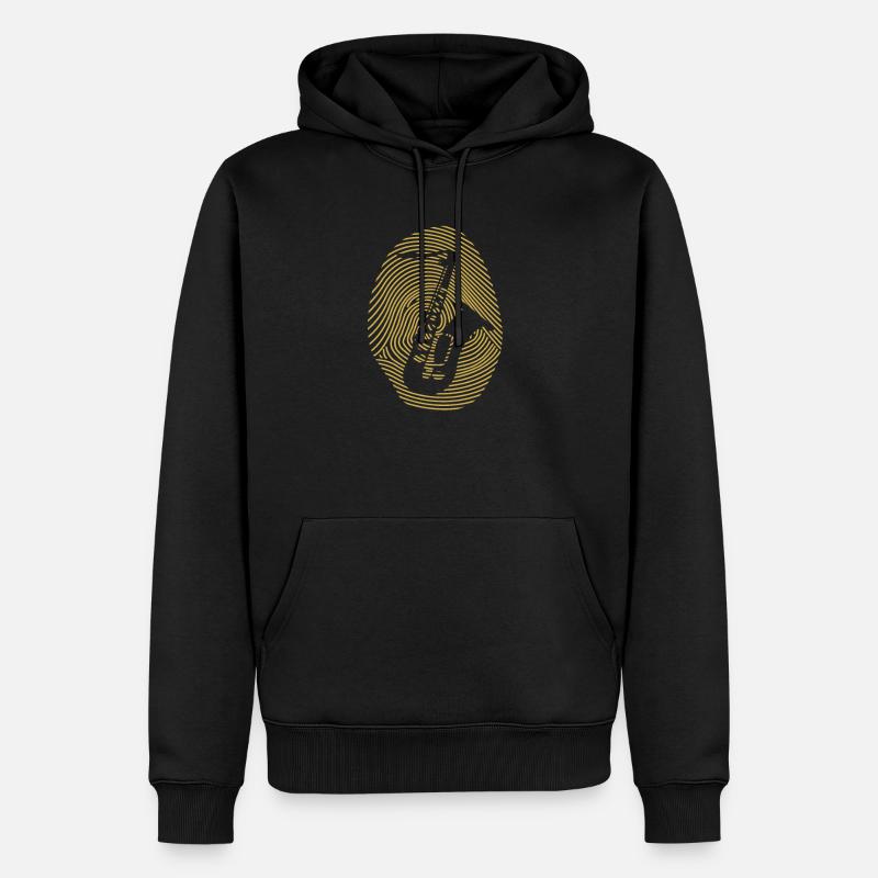 Conception de saxophone - Sweat à capuche Premium bio Homme - noir