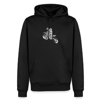Chemise Moto Cross - Sweat à capuche Premium bio Homme - noir - Devant - Nico (187cm)