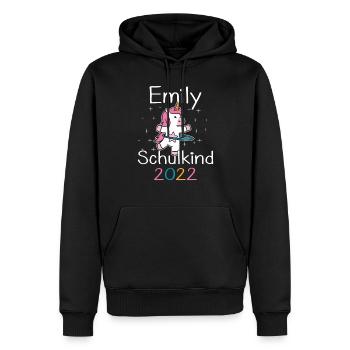 Einschulung 2022 Emily Einhorn Erstklässler 2022 - Männer Premium Bio Hoodie - Schwarz - Vorne - Nico (187cm)