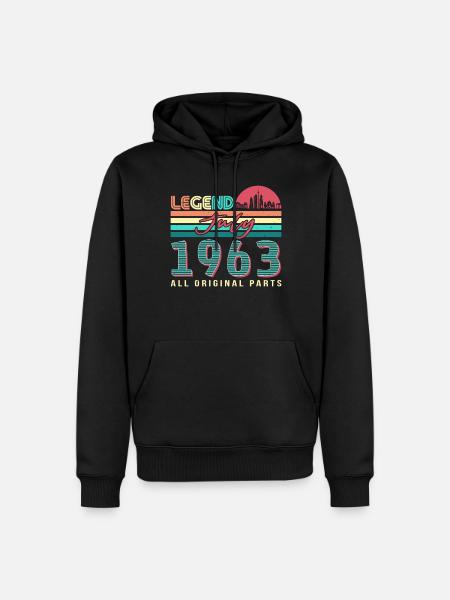 1963 In July Legend - Men’s Premium Organic Hoodie - black