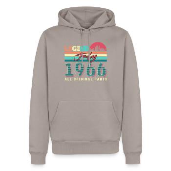 1966 In July Legend - Men’s Premium Organic Hoodie - taupe - Front - Nico (187cm)