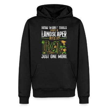 Paysagiste Paysagiste Paysage - Sweat à capuche Premium bio Homme - noir - Devant - Nico (187cm)