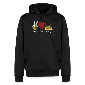 Paysagiste Aménagement Paysager - Sweat à capuche Premium bio Homme - noir - Devant - Nico (187cm)