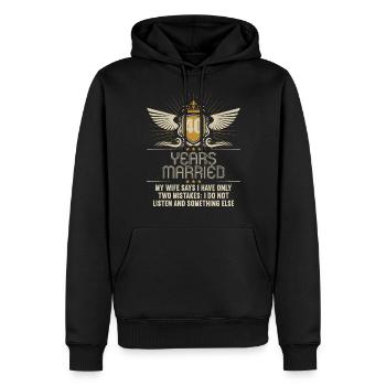 40 ans marié seulement 2 erreurs 40ème anniversaire de mariage - Sweat à capuche Premium bio Homme - noir - Devant - Nico (187cm)