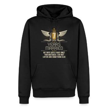 7 Jahre verheiratet nur 2 Fehler 7.Hochzeitstag - Männer Premium Bio Hoodie - Schwarz - Vorne - Nico (187cm)