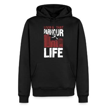 Parkour Free Running Traceur - Men’s Premium Organic Hoodie - black - Front - Nico (187cm)