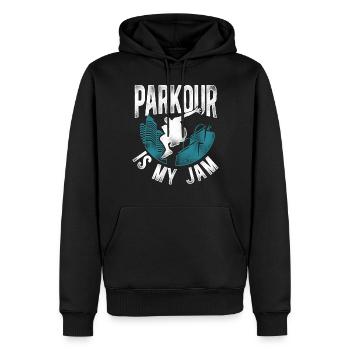 Parkour Free Running Traceur - Sweat à capuche Premium bio Homme - noir - Devant - Nico (187cm)