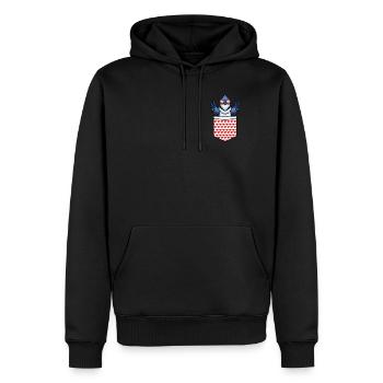 Oiseau geai bleu - Sweat à capuche Premium bio Homme - noir - Devant - Nico (187cm)
