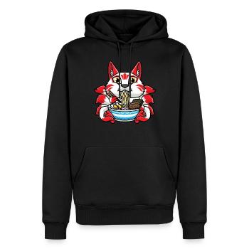Kitsune Isst Ramen-nudeln Anime - Männer Premium Bio Hoodie - Schwarz - Vorne - Nico (187cm)