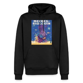 BIOLOGISTE MARIN - Sweat à capuche Premium bio Homme - noir - Devant - Nico (187cm)