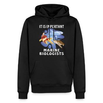 IL EST IMPORTANT QUE LES BIOLOGISTES MARINS - Sweat à capuche Premium bio Homme - noir - Devant - Nico (187cm)