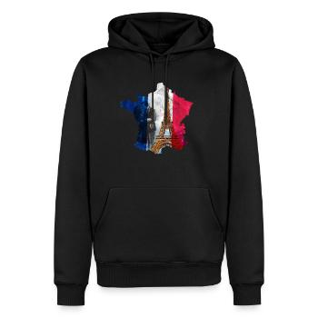 Frankreich - Männer Premium Bio Hoodie - Schwarz - Vorne - Nico (187cm)