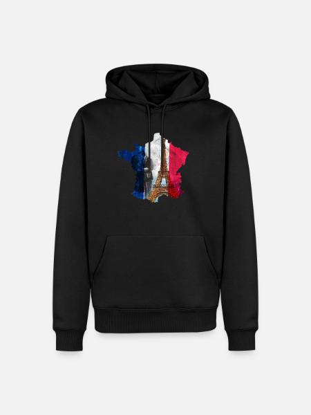 Frankreich - Männer Premium Bio Hoodie - Schwarz