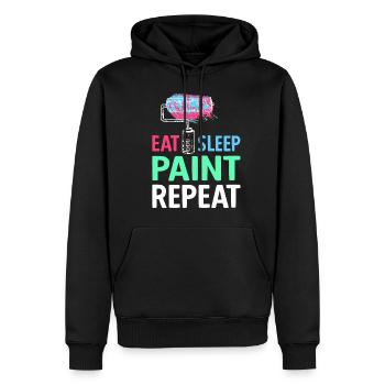 Maler Malerei Malen Eat Sleep Paint Repeat - Männer Premium Bio Hoodie - Schwarz - Vorne - Nico (187cm)