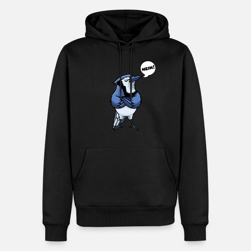 Blauhäher Vogel - Männer Premium Bio Hoodie - Schwarz