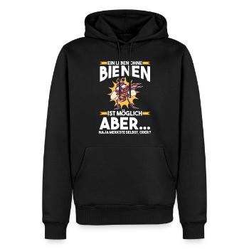 Imker Imkerei Biene Bienen - Männer Premium Bio Hoodie - Schwarz - Vorne - Nico (187cm)