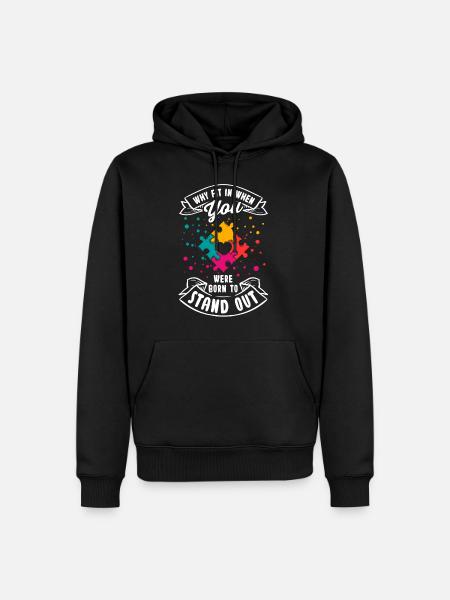 Autismus Geschenk Autist Asperger ADHS Autism - Männer Premium Bio Hoodie - Schwarz