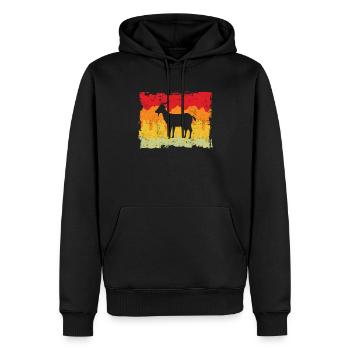 Ziege Retro - Männer Premium Bio Hoodie - Schwarz - Vorne - Nico (187cm)