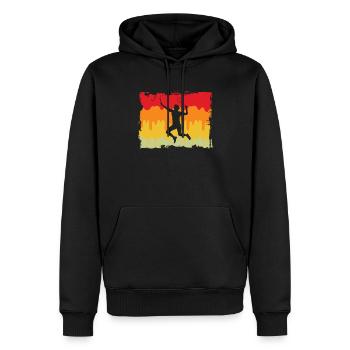 Badminton Rétro - Sweat à capuche Premium bio Homme - noir - Devant - Nico (187cm)