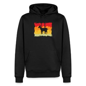 Ziege Retro - Männer Premium Bio Hoodie - Schwarz - Vorne - Nico (187cm)