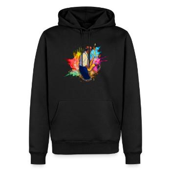 Jazz Cadeau Saxophone Instrument de Musique Musique à Vent - Sweat à capuche Premium bio Homme - noir - Devant - Nico (187cm)