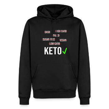 Keto Diät Kohlenhydrate Ketose Kalorien Speck Eier - Männer Premium Bio Hoodie - Schwarz - Vorne - Nico (187cm)