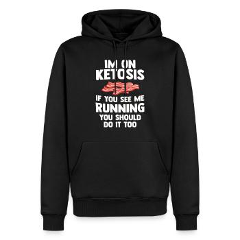 Keto Gift for Diet Calories Bacon Ketogenic Eggs - Men’s Premium Organic Hoodie - black - Front - Nico (187cm)