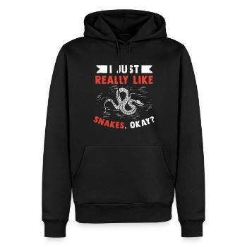 Serpent Cadeau Animal Reptile Cobra Python Boa - Sweat à capuche Premium bio Homme - noir - Devant - Nico (187cm)