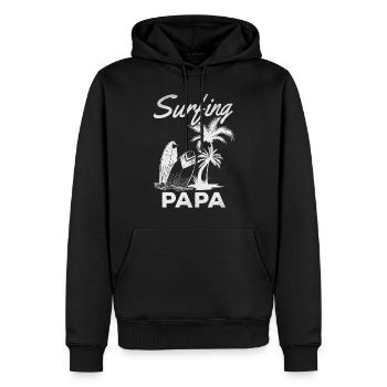 Surfen Papa Surfbrett Surfer Daddy Wave Surfen - Männer Premium Bio Hoodie - Schwarz - Vorne - Nico (187cm)