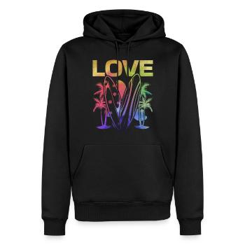 Surf Surf Planche de surf Surfer WatersurfIng Amour - Sweat à capuche Premium bio Homme - noir - Devant - Nico (187cm)