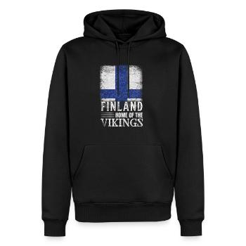 Finlande - Sweat à capuche Premium bio Homme - noir - Devant - Nico (187cm)
