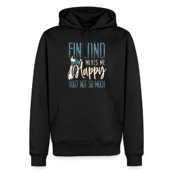 Finlande Cadeau Vacances Laponie Accueil Finlande - Sweat à capuche Premium bio Homme - noir - Devant - Nico (187cm)