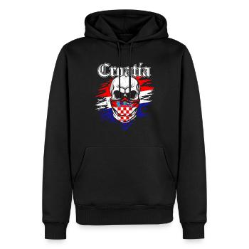 Tshirt Croatie - Sweat à capuche Premium bio Homme - noir - Devant - Nico (187cm)
