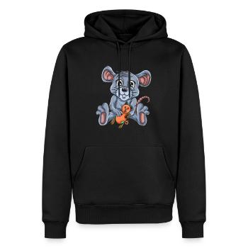 Souris Souris Cadeau Rat Rongeur Souris Souris Lousemaus - Sweat à capuche Premium bio Homme - noir - Devant - Nico (187cm)