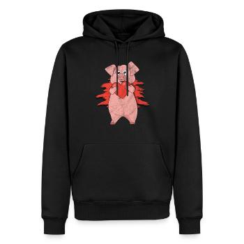 Schwein Geschenk Schweinchen Kinder Ferkel Sau Pig - Männer Premium Bio Hoodie - Schwarz - Vorne - Nico (187cm)