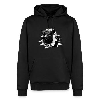 Pig Tshirt Enfants Femmes Porcelet Porcelet - Sweat à capuche Premium bio Homme - noir - Devant - Nico (187cm)