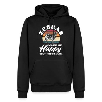 Tshirt zèbre en Afrique Horse Safari - Sweat à capuche Premium bio Homme - noir - Devant - Nico (187cm)