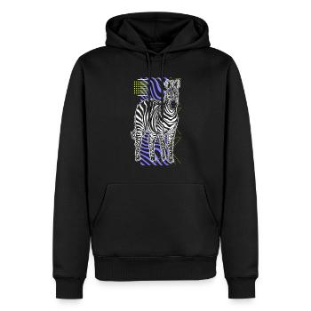 Zebra Gift Black and White Safari Savannah Steppe - Men’s Premium Organic Hoodie - black - Front - Nico (187cm)