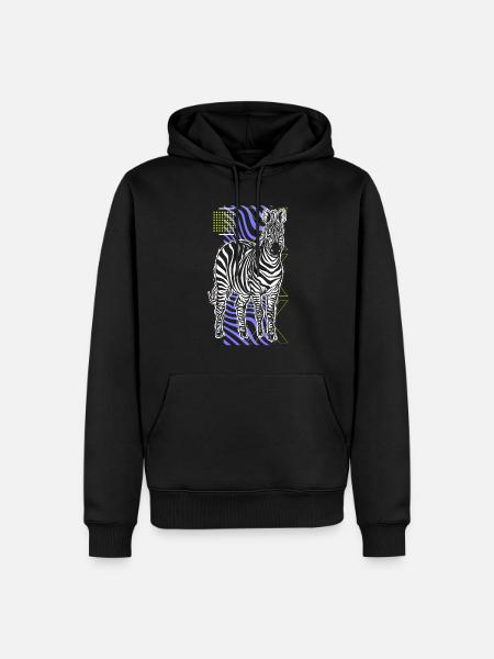 Zebra Geschenk Schwarz-weiß Safari Savanne Steppe - Männer Premium Bio Hoodie - Schwarz