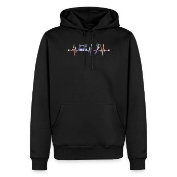 Sewing Heartbeat Knitting Clothing - Männer Premium Bio Hoodie - Schwarz - Vorne - Nico (187cm)
