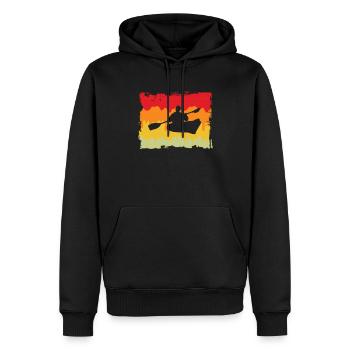 Canoe Retro - Men’s Premium Organic Hoodie - black - Front - Nico (187cm)