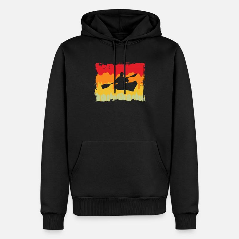Canoë Rétro - Sweat à capuche Premium bio Homme - noir