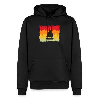 Voile Rétro - Sweat à capuche Premium bio Homme - noir - Devant - Nico (187cm)