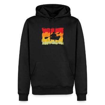 Canoe Retro - Men’s Premium Organic Hoodie - black - Front - Nico (187cm)
