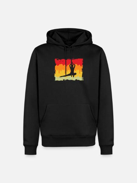 Yoga Retro - Männer Premium Bio Hoodie - Schwarz