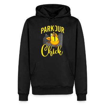 Parkour Free Running Traceur - Sweat à capuche Premium bio Homme - noir - Devant - Nico (187cm)