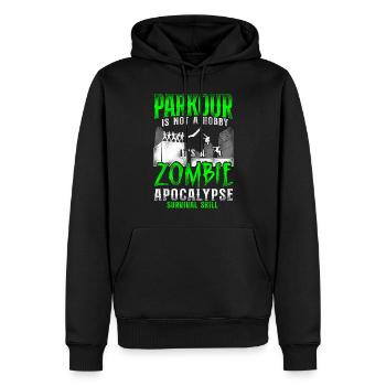 Parkour Free Running Traceur - Sweat à capuche Premium bio Homme - noir - Devant - Nico (187cm)