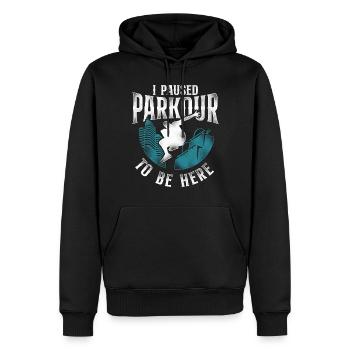 Parkour Free Running Traceur - Sweat à capuche Premium bio Homme - noir - Devant - Nico (187cm)