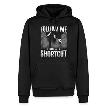 Parkour Free Running Traceur - Sweat à capuche Premium bio Homme - noir - Devant - Nico (187cm)