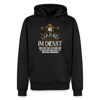 40 Jahre im Dienst 40 Jähriges Dienstjubiläum - Männer Premium Bio Hoodie - Schwarz - Vorne - Nico (187cm)